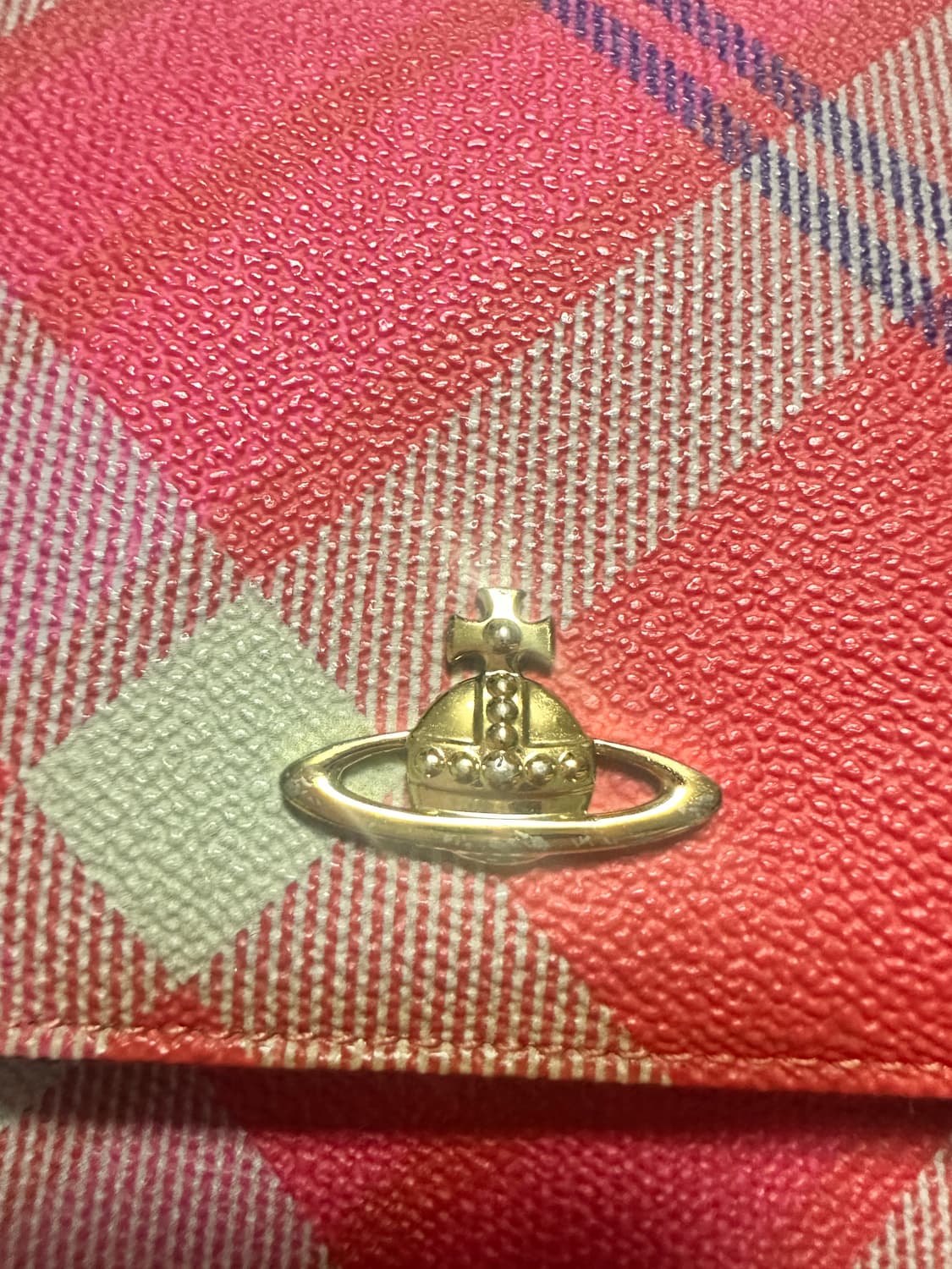 비비안웨스트우드 타탄 체크  orb 마젠타 오페라 백 상품이미지4