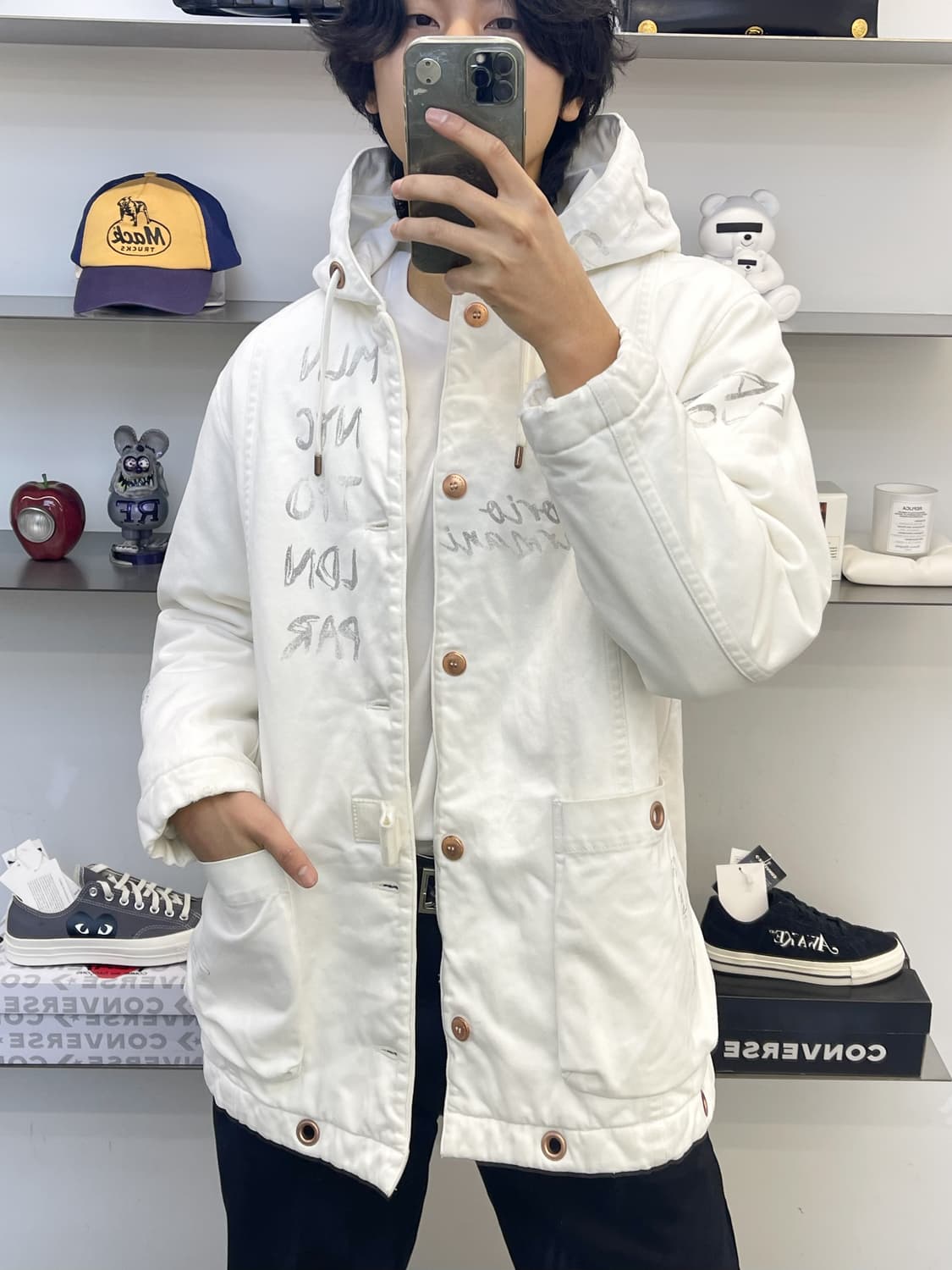 엠포리오 아르마니 U.S.N 밀리터리 레터링 후드 파카 상품이미지3