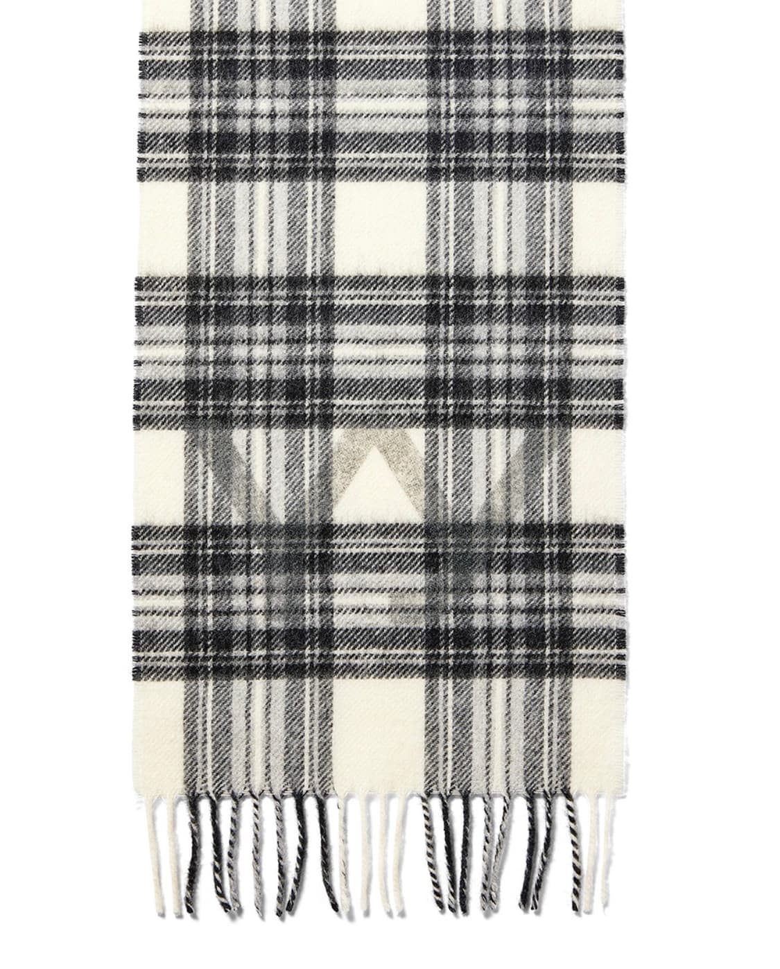 OPEN YY TARTAN WOOL SCARF, BLACK 상품이미지4