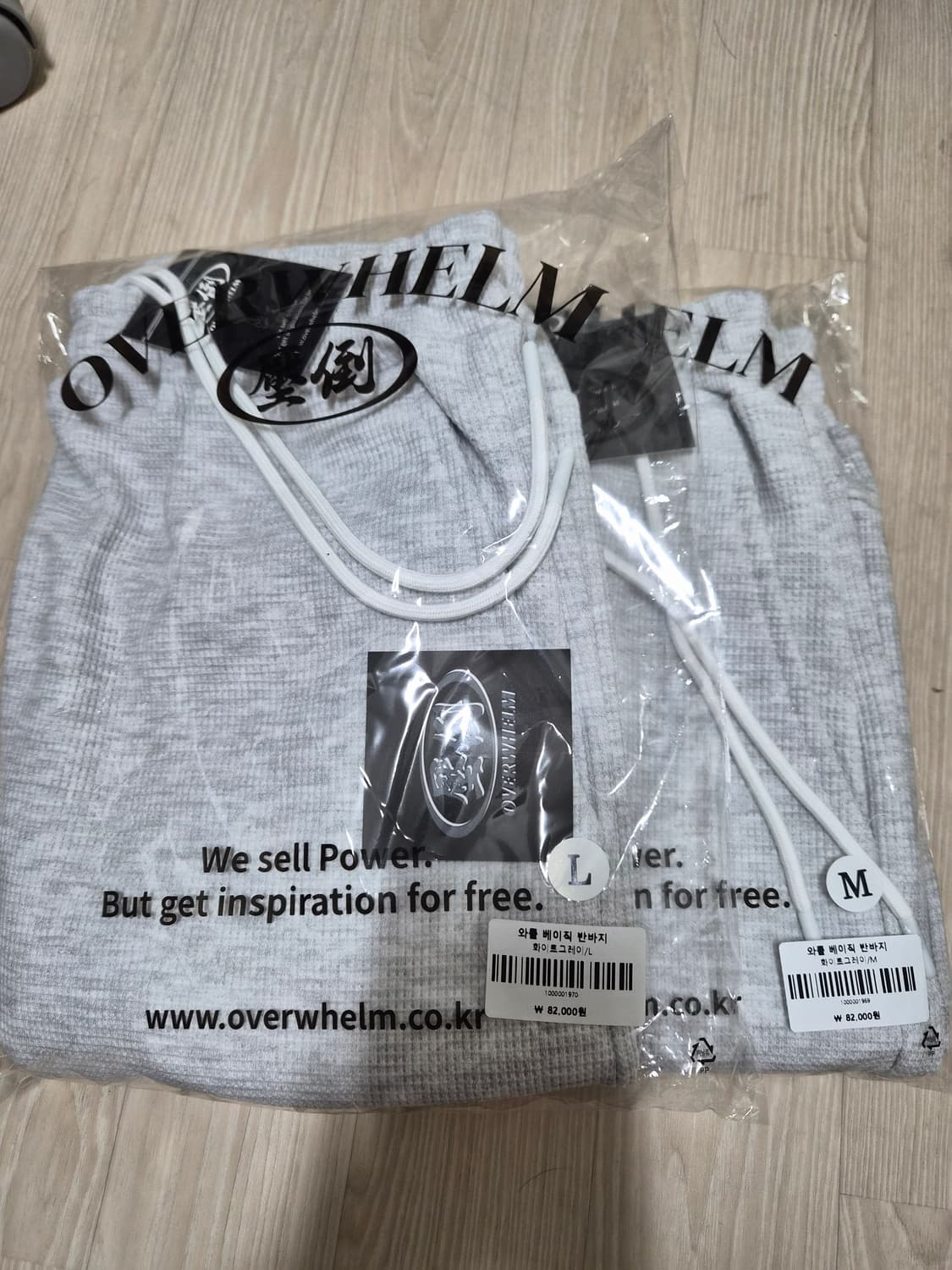 압도 와플 반바지 화이트 글레이 M.L 새상품 상품이미지1