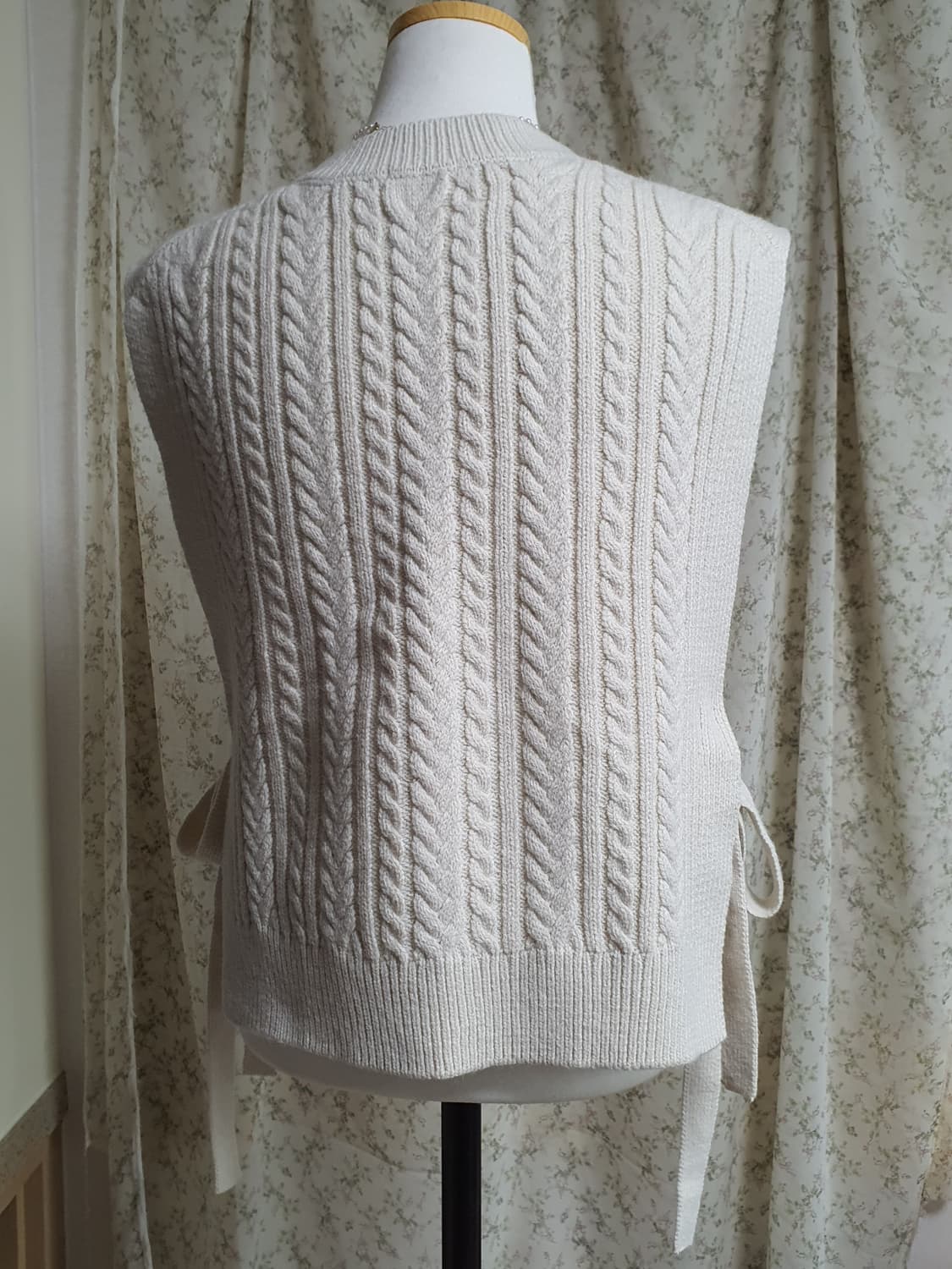 [일본빈티지] 아이보리 꽈배기 니트 조끼 모리걸 상품이미지3