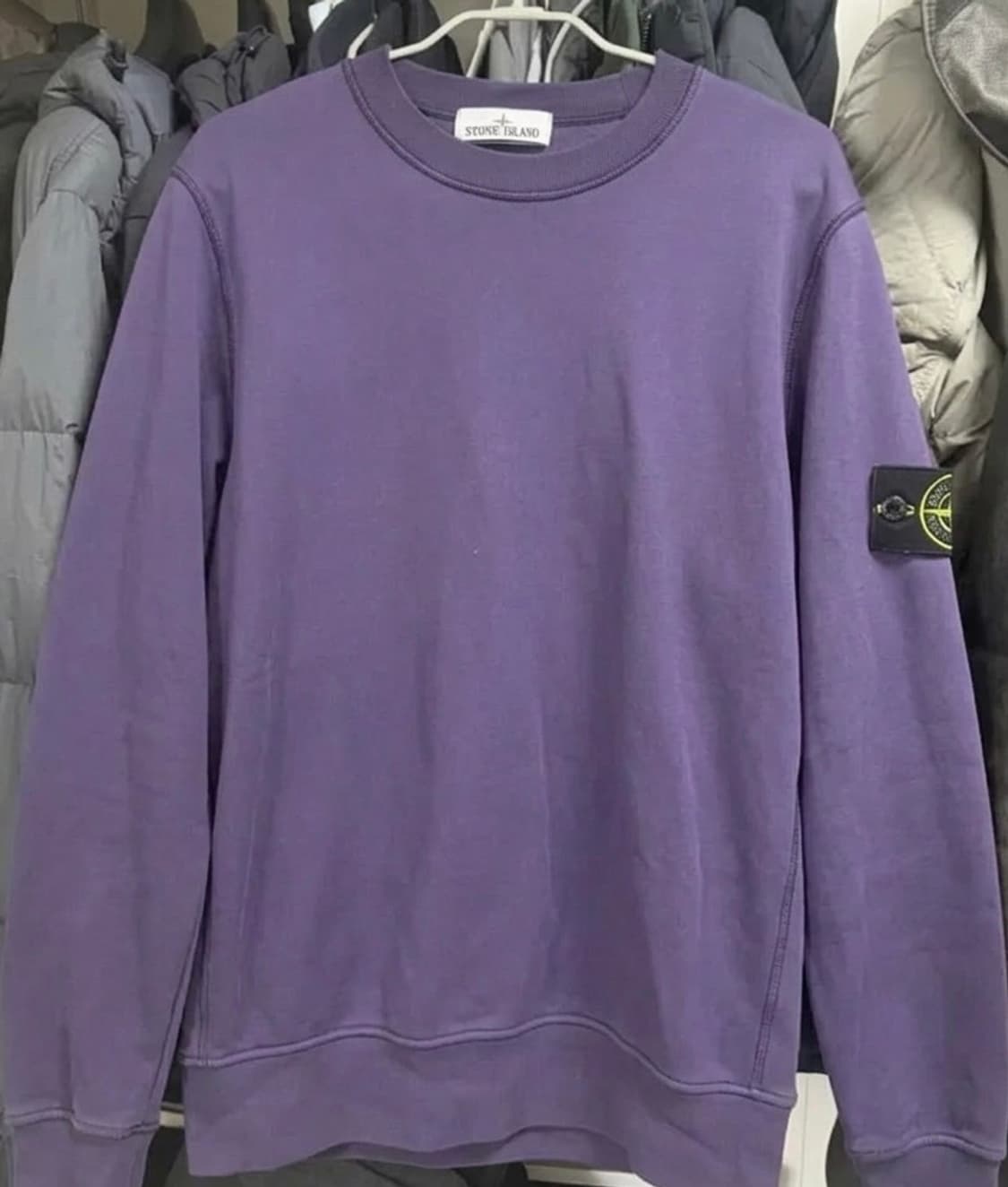 [M]23SS 스톤아일랜드 크루넥 퍼플 맨투맨 상품이미지1
