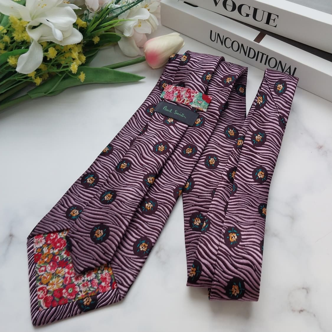 폴 스미스 실크 퍼플 웨이브 패턴 넥타이 9.5cm A+등급 K814
 상품이미지6