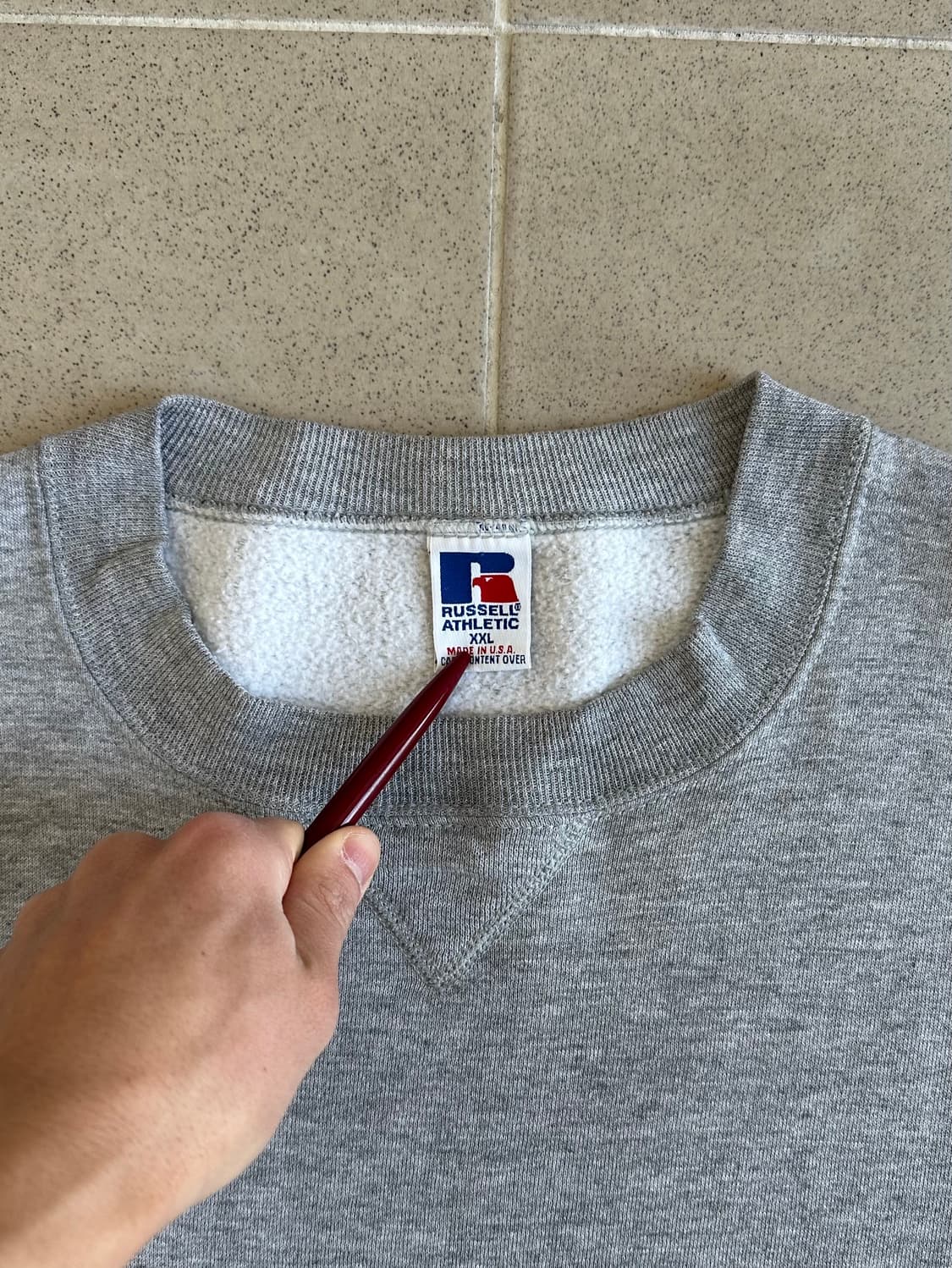 90s 빈티지 러셀 스웻셔츠 그레이 XXL USA 상품이미지6
