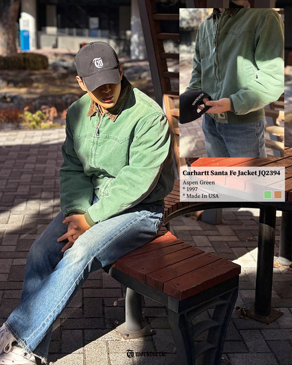 90's 칼하트 산타페 JQ2394 아스펜 그린 L USA🇺🇸 상품이미지2