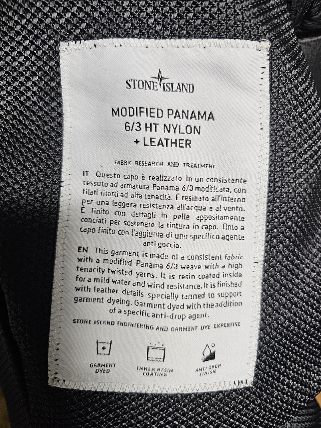 스톤아일랜드 모디파이드 파나마 6/3 HT 나일론 + 레더 다운 파카 상품이미지9
