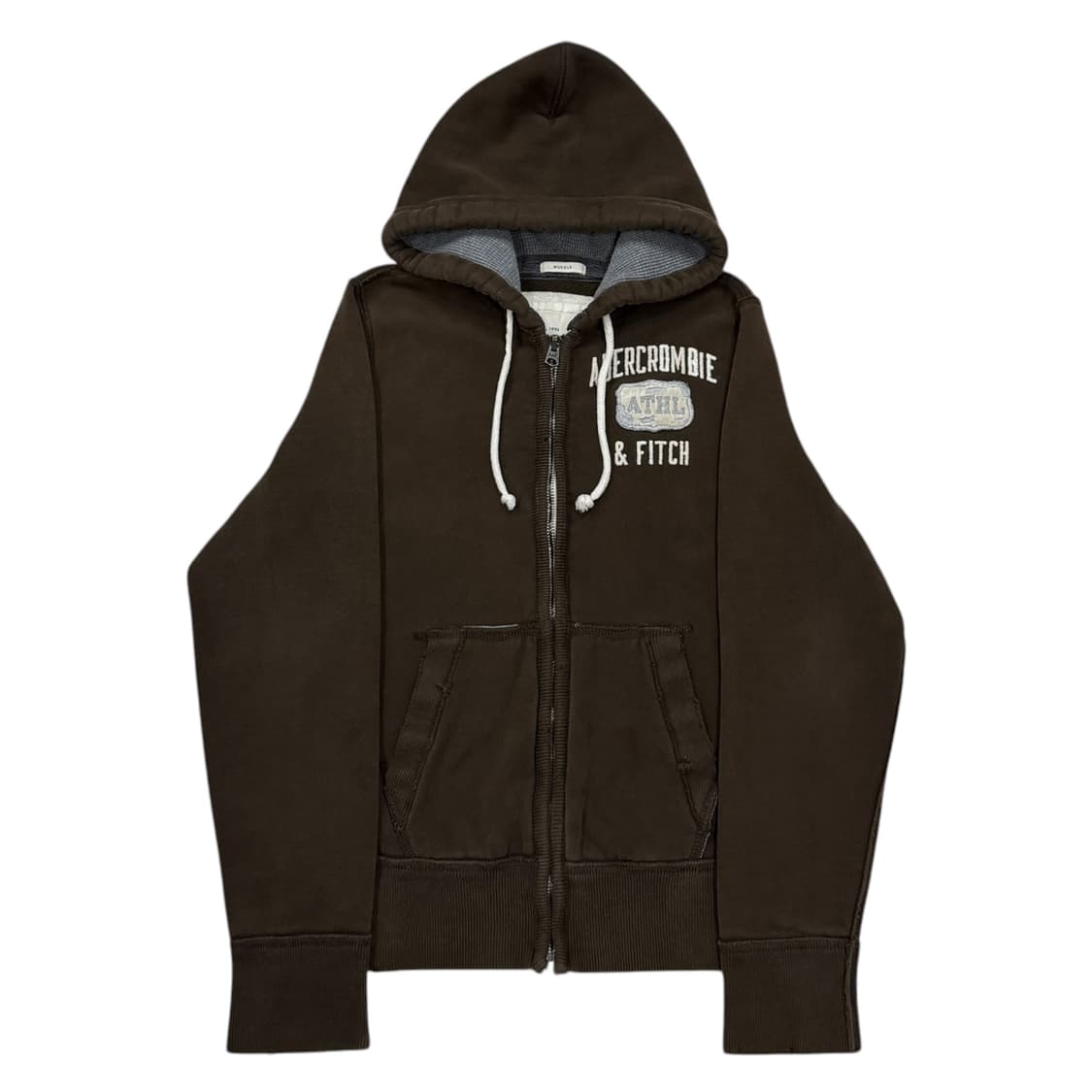 아베크롬비 빈티지 브라운 데미지 디테일 Y2K 기모 후드집업 자켓 M 상품이미지1