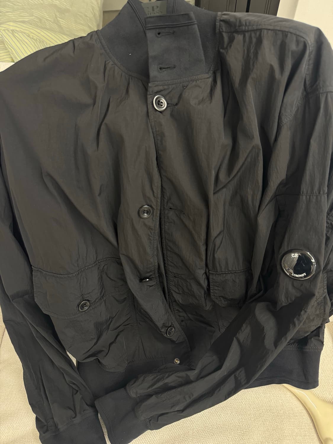 CP컴퍼니 크롬 R 풀 버튼 재킷 - 블랙 상품이미지6