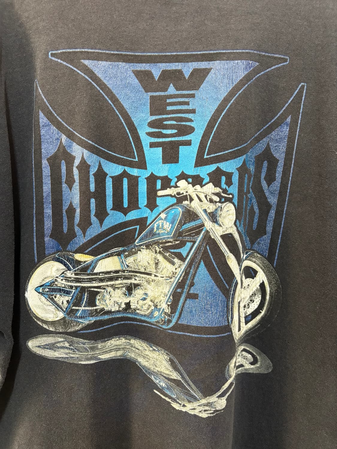 [XL] West Coast Choppers 블루 크로스 반팔 티셔츠 상품이미지4