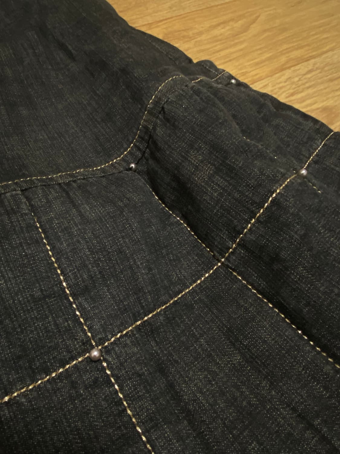 빈티지 흑청 미디 스커트 상품이미지4