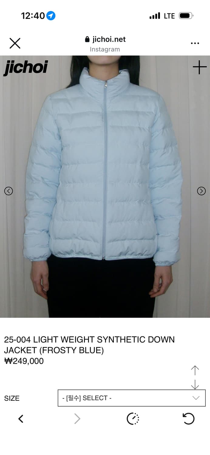 지초이 컴포트 25-004 경량패딩 블루 2 상품이미지1