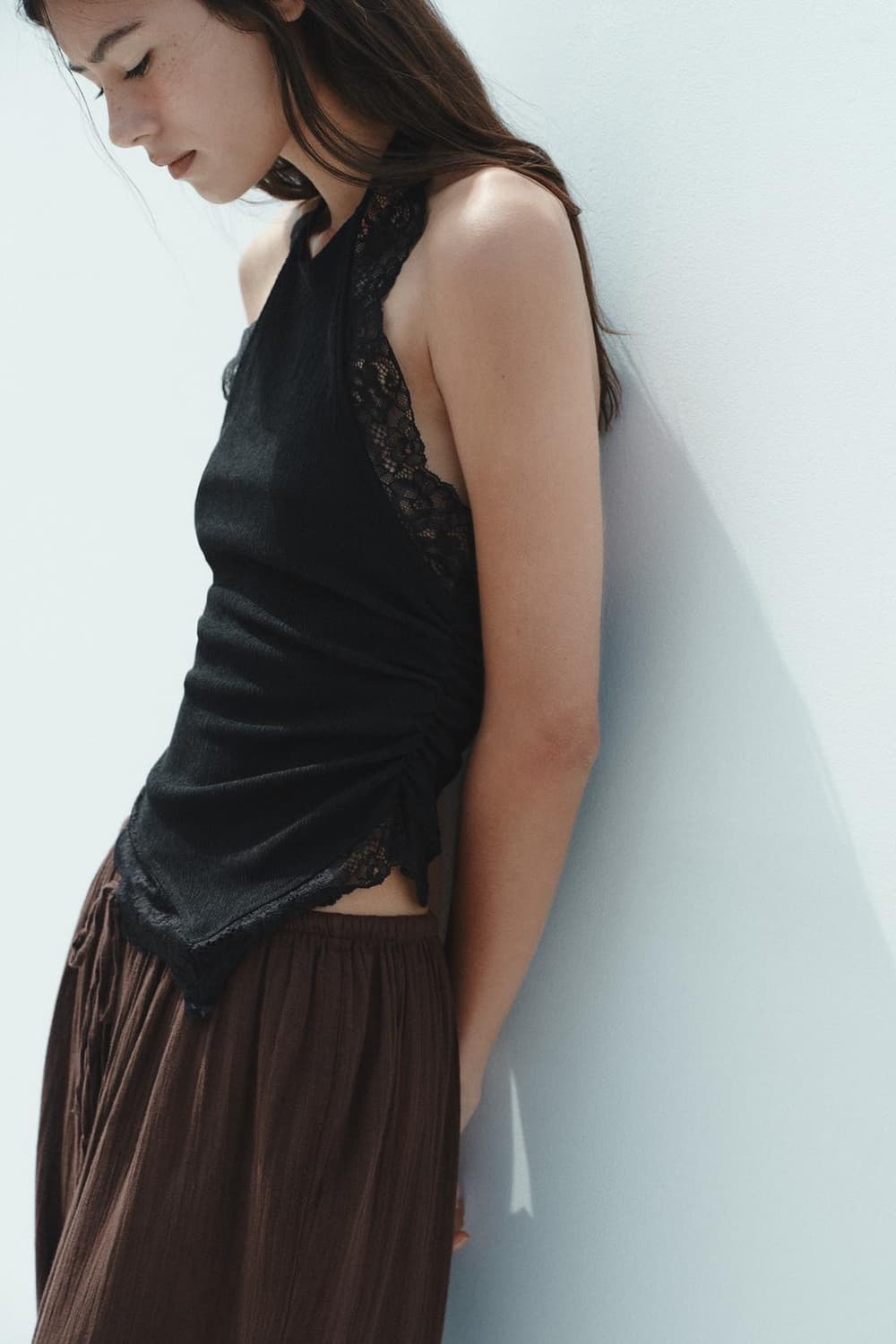 ZARA 자라 텍스쳐 레이스 홀터넥 탑, 자라 홀터 레이스 탑 상품이미지4