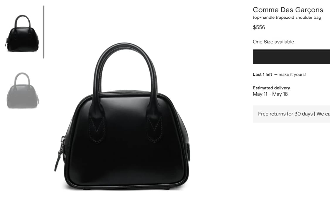 Comme des Garcons Aoyama Bag Black 상품이미지2
