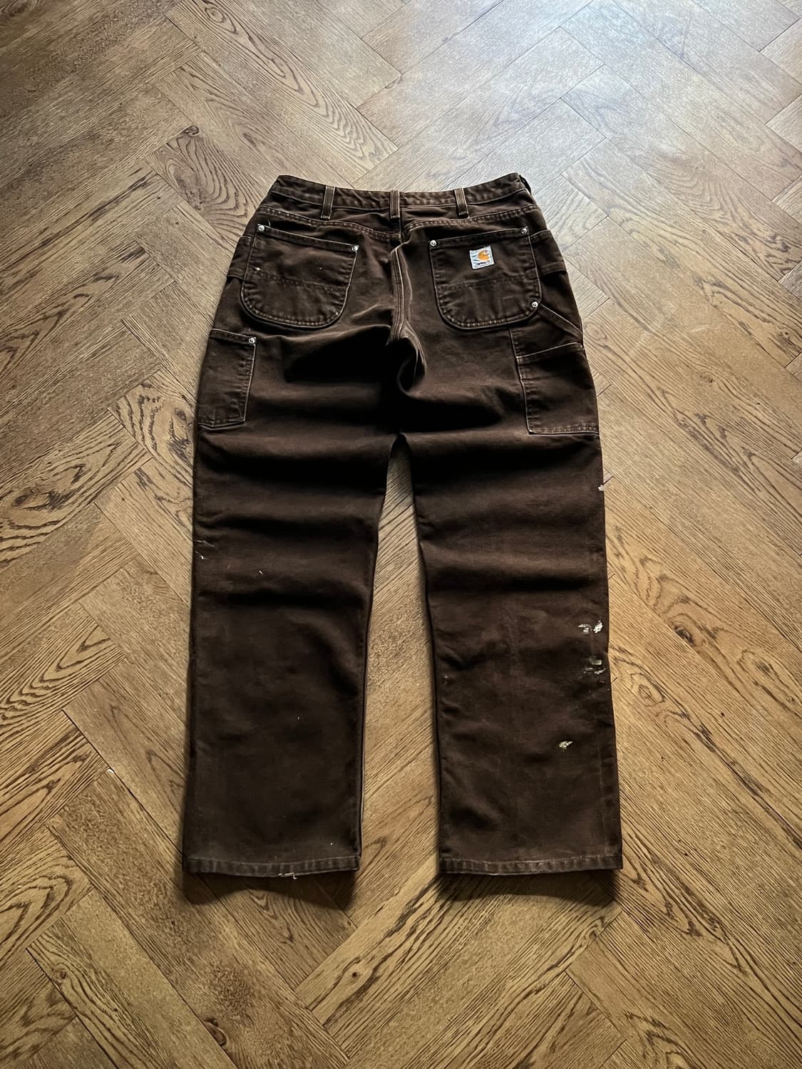 [30]칼하트 USA 빈티지 페인팅 다크브라운 더블니 워크 팬츠 상품이미지2