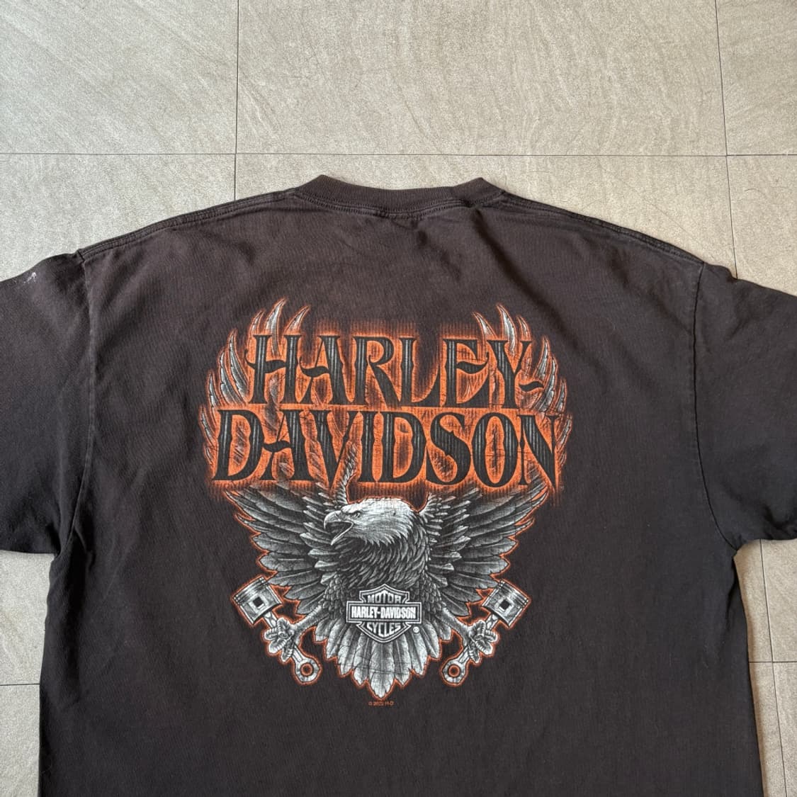 할리데이비슨 정품 썬페이딩 블랙 반팔 티셔츠 상품이미지9