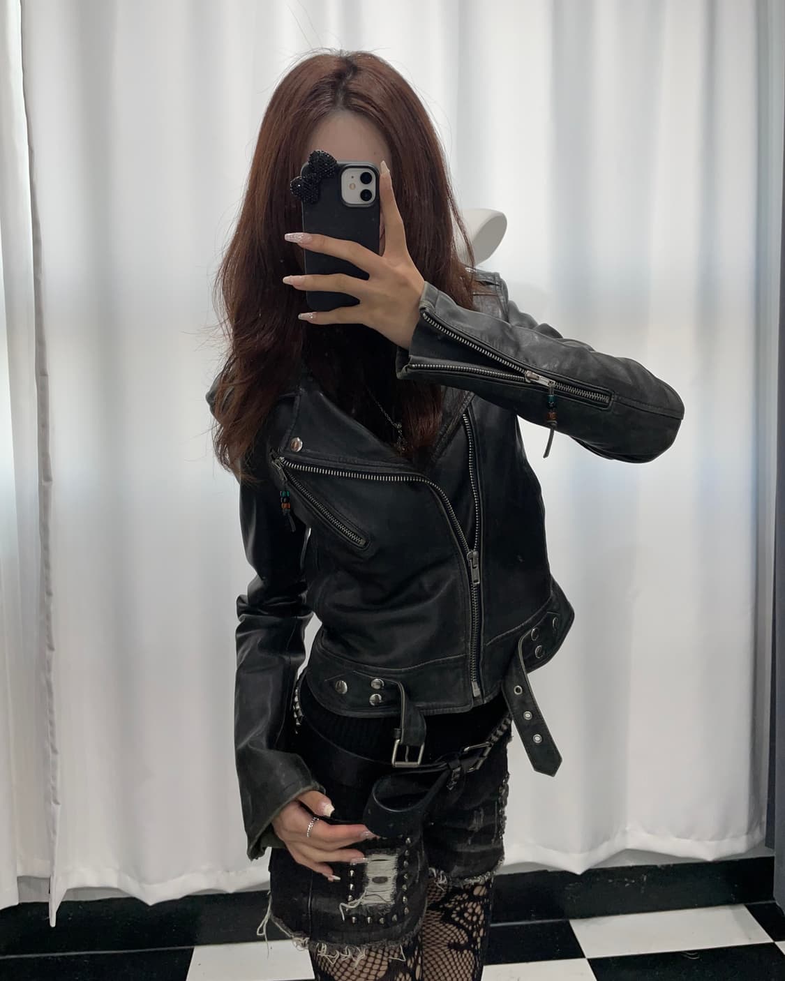 🎸그레이 레더 자켓🎸 상품이미지4