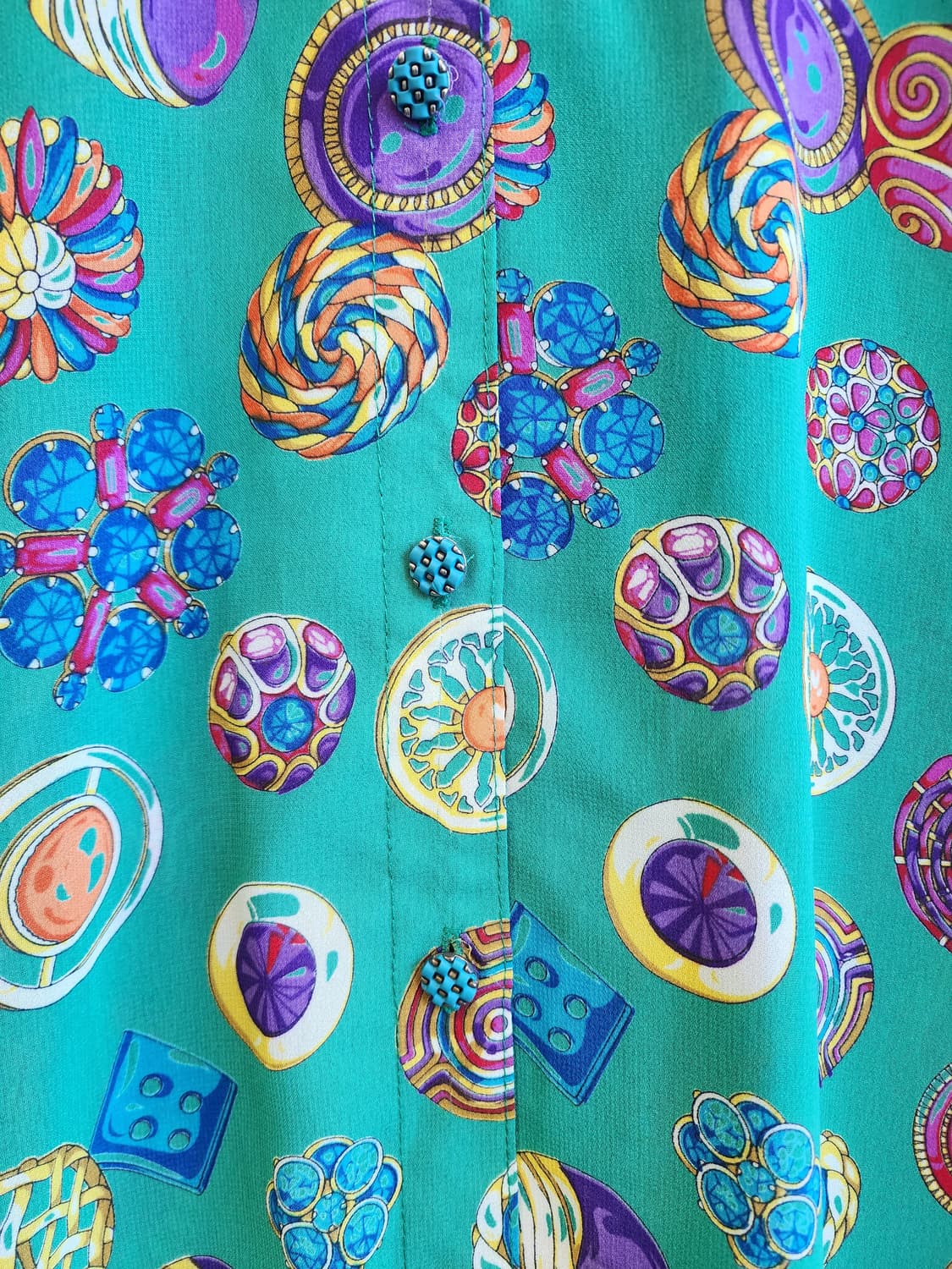 일본빈티지 패턴 반팔 블라우스 상품이미지4