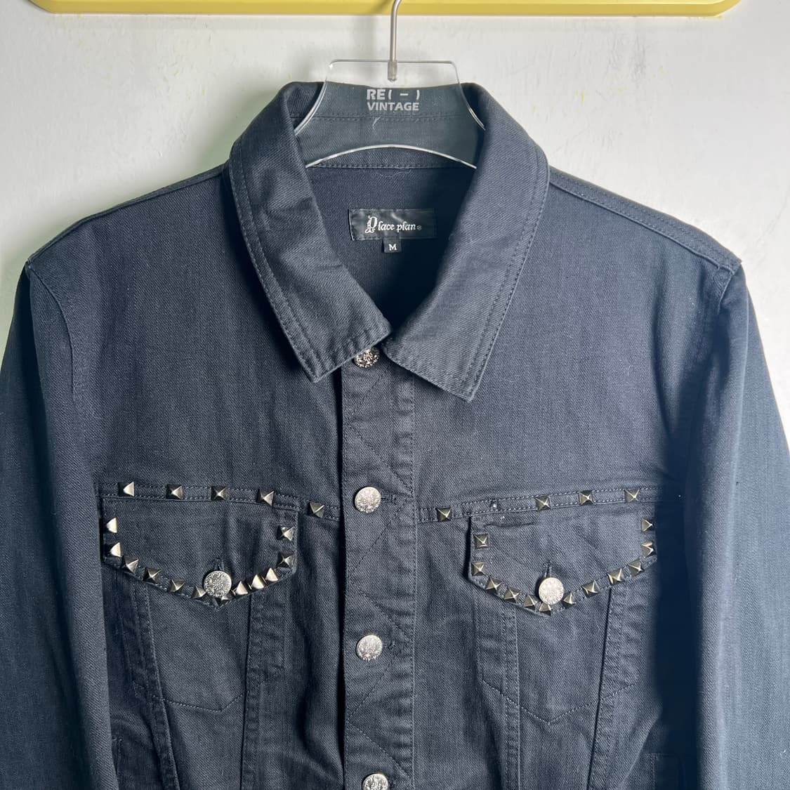 jpn vtg 일본 빈티지 블랙 스터드 데님 자켓 M 상품이미지5