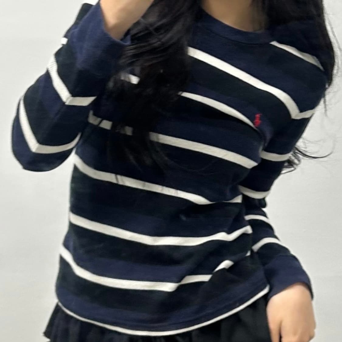 폴로 빈티지 단가라 와플 니트 네이비 여성 S 상품이미지1