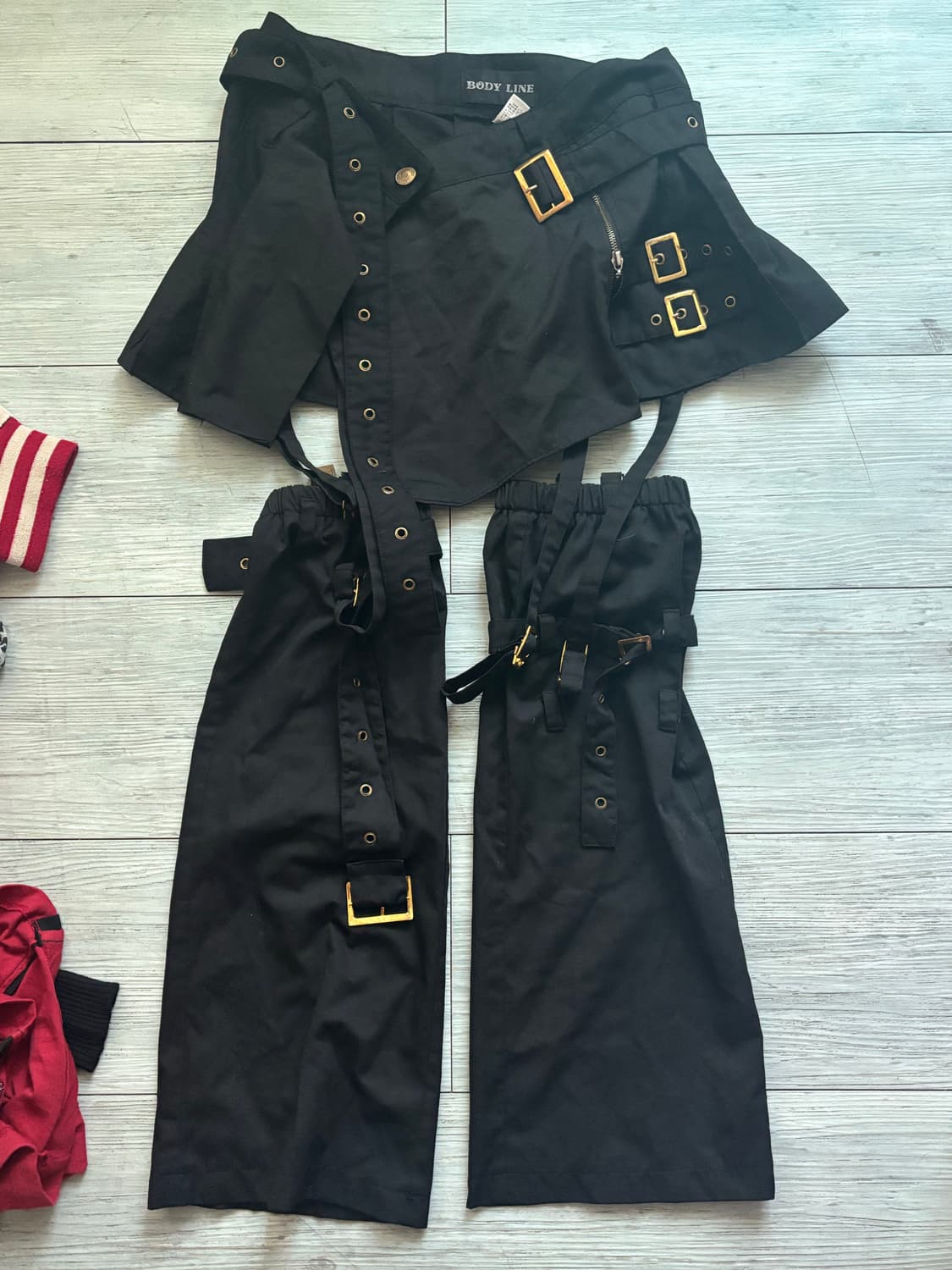 바디라인 Bodyline 펑크 punk 레그워머 로우라이즈 스커트 세트 상품이미지1