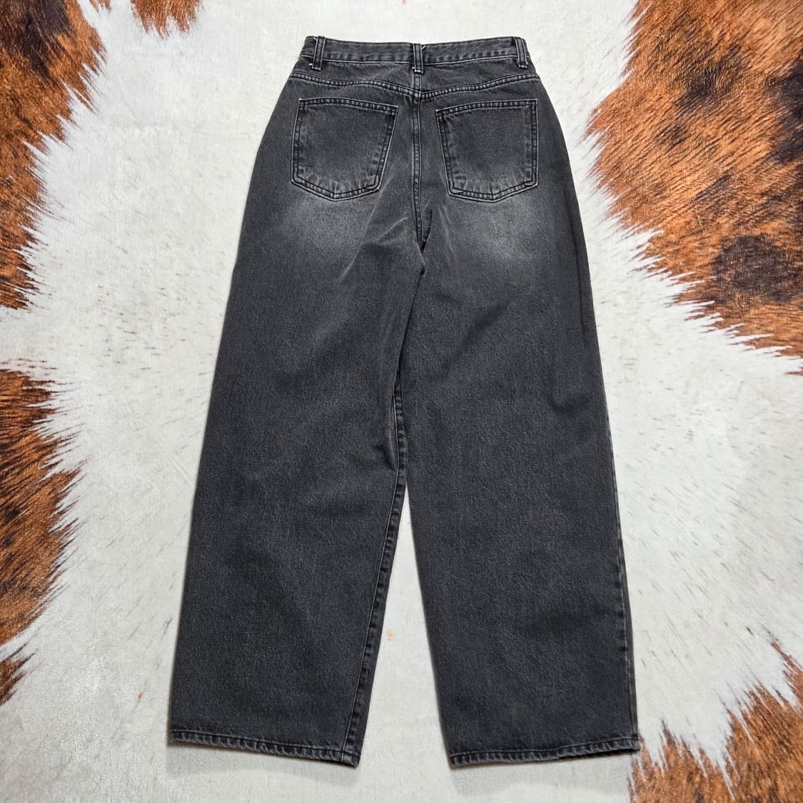 빈티지 그레이 워싱 와이드 데님 팬츠 상품이미지4