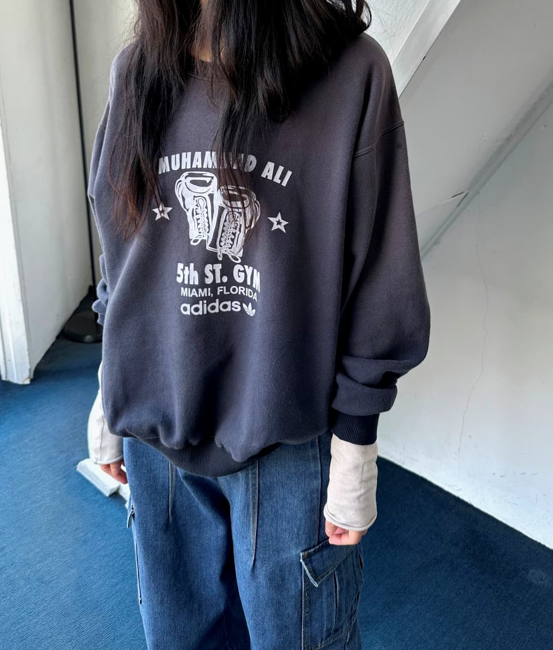 Design printing faded sweatshirt 상품이미지7