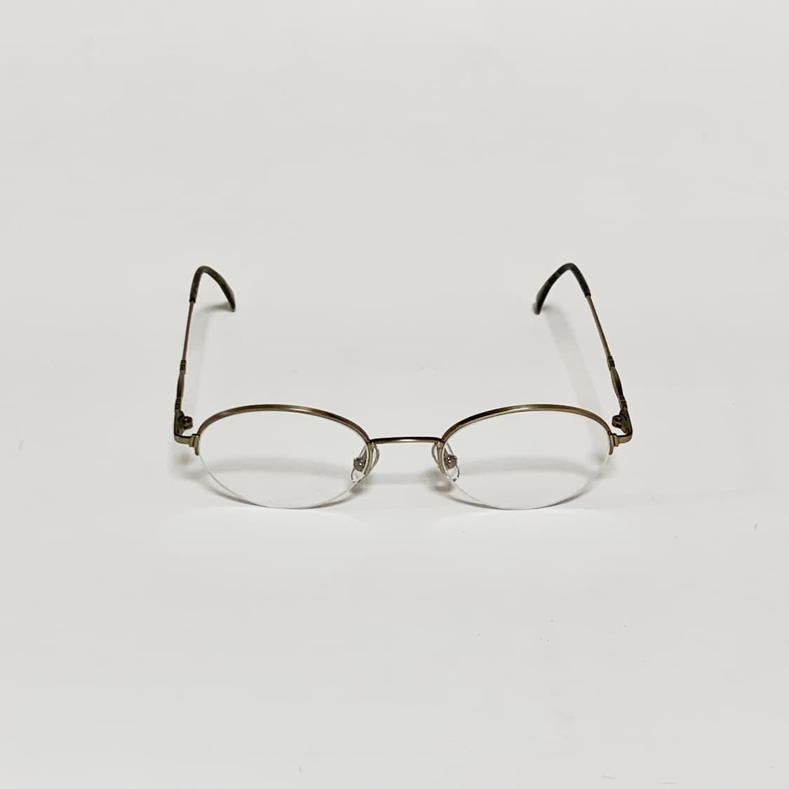 916 엔틱골드 하금테 안경 라운드 메탈 브로우라인 90년대 데드스탁 상품이미지2