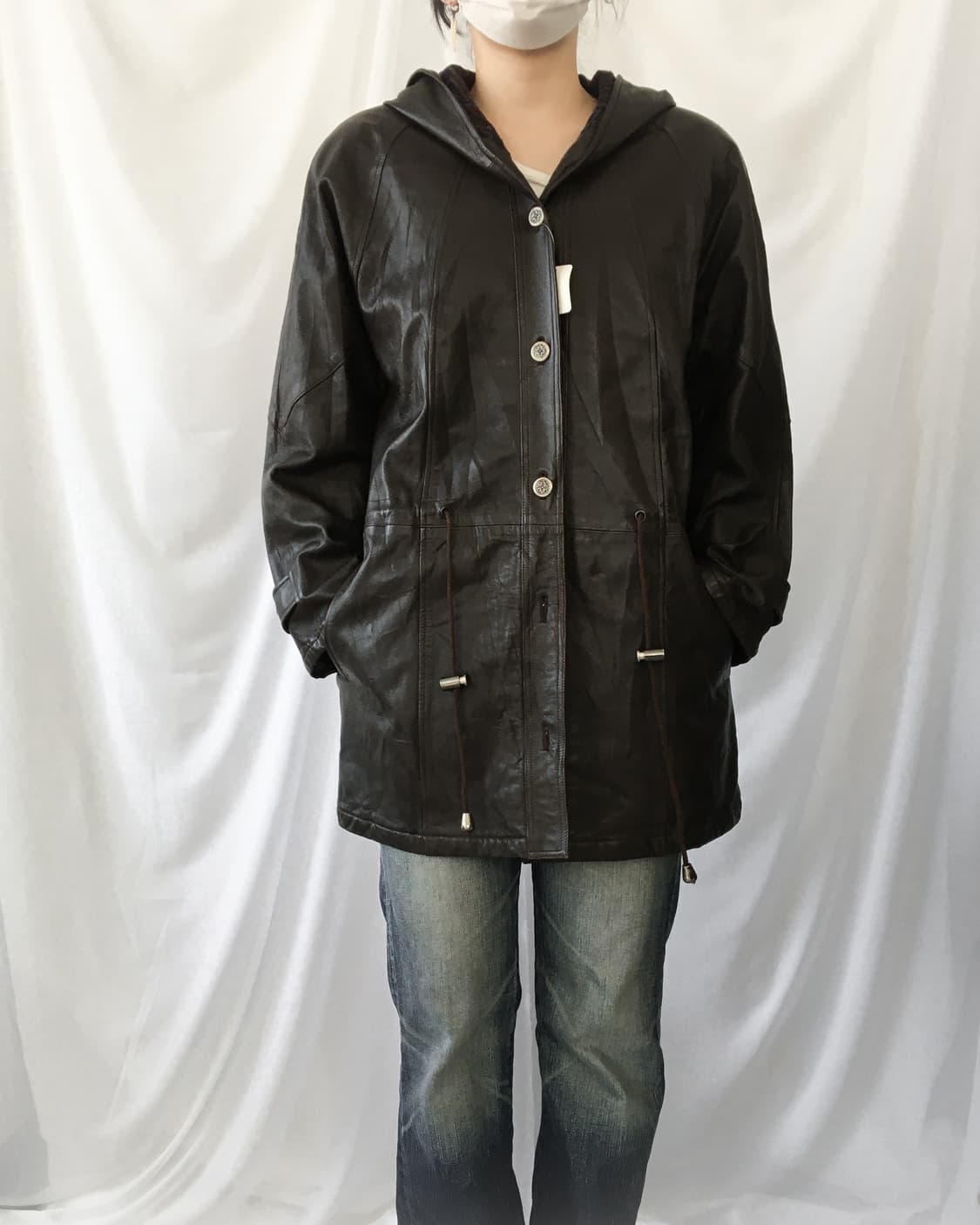 Leather brown safari jacket 상품이미지7
