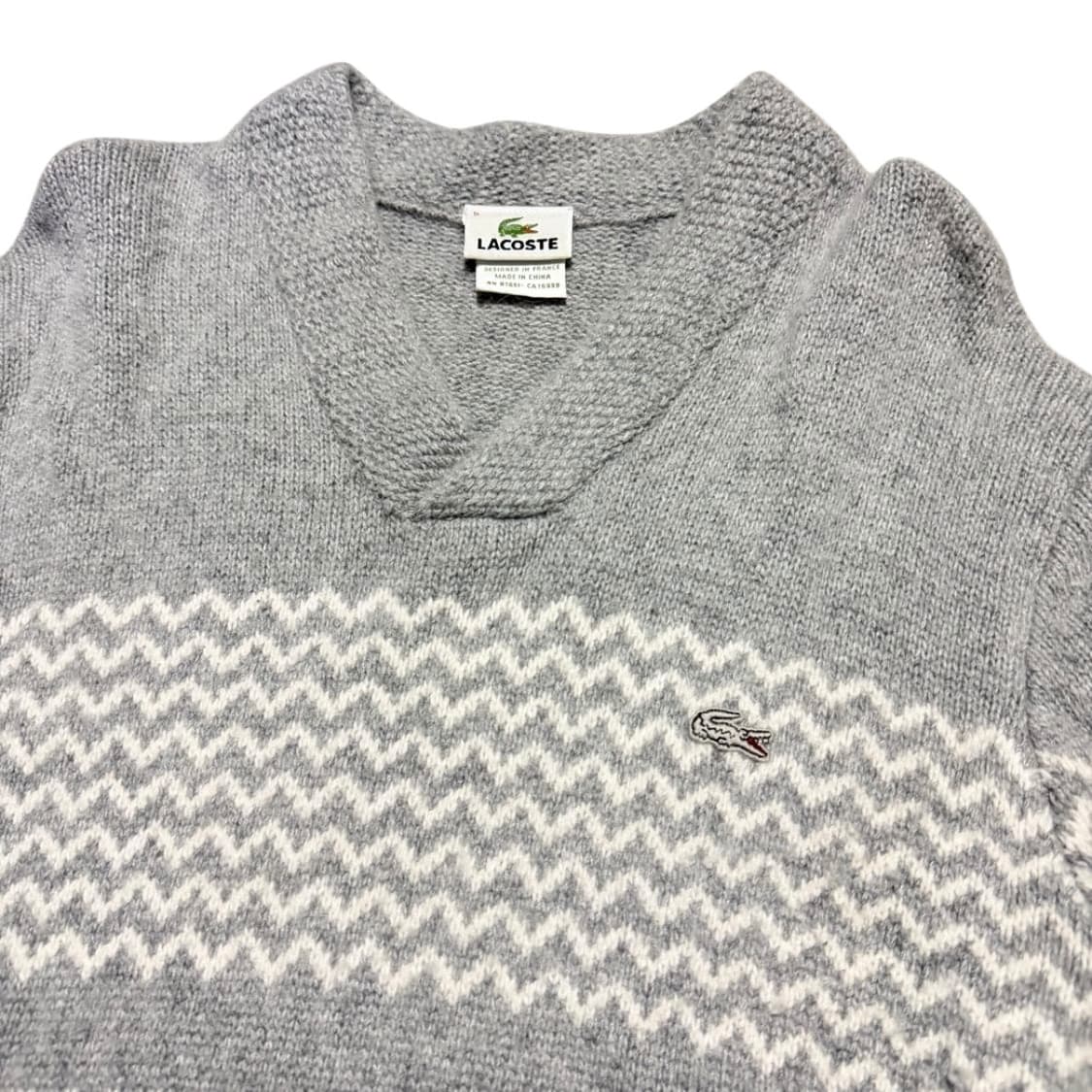 라코스테 그레이 패턴 니트 스웨터 상품이미지2