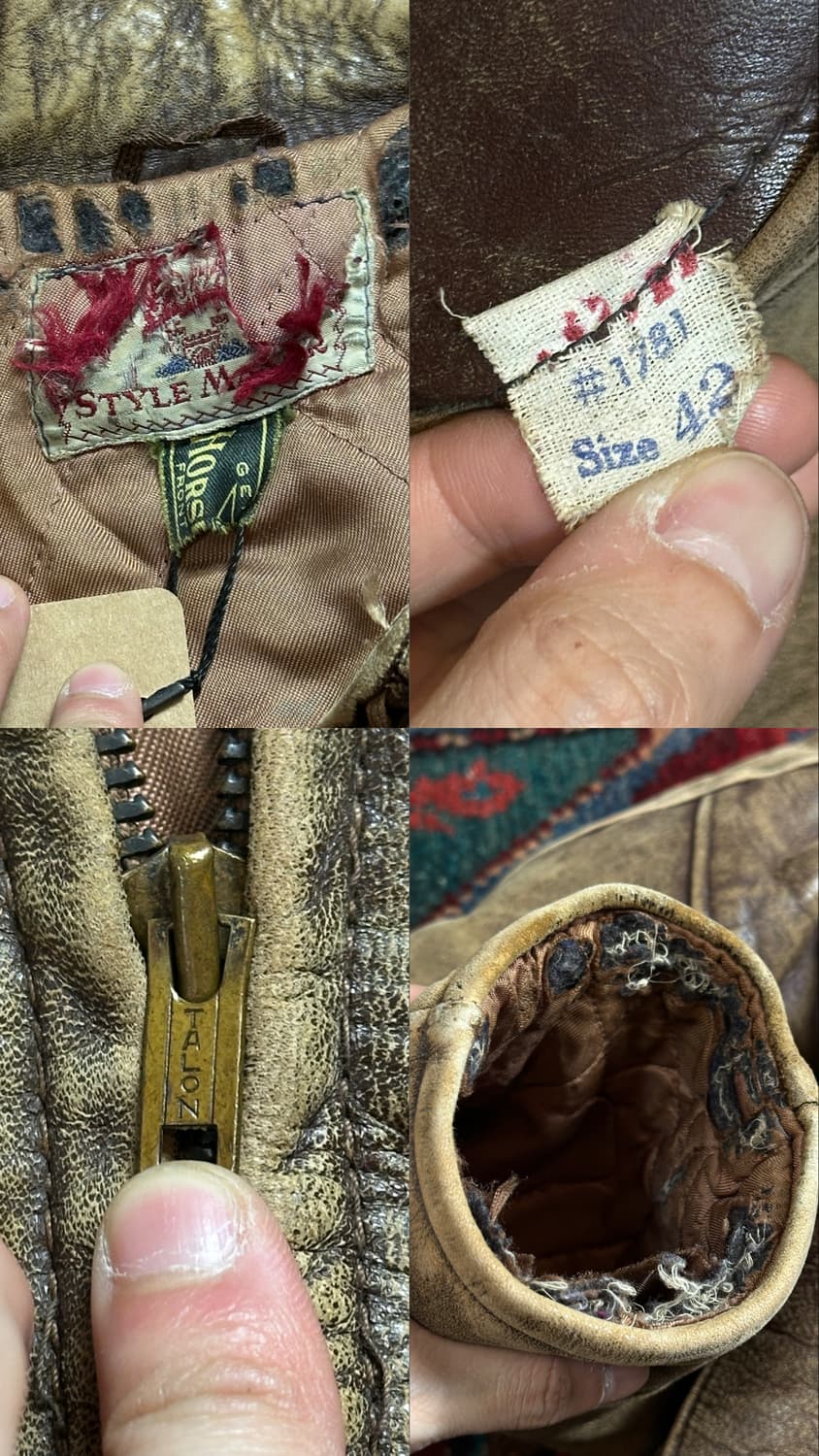 50s 빈티지 홀스하이드 말가죽 레더 자켓 빈티지 가죽 자켓 상품이미지9