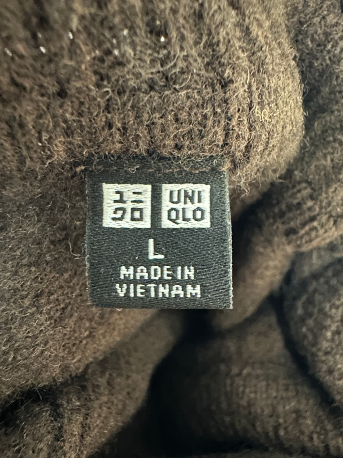 유니클로 터틀넥 울100 니트 브라운 L(여) 상품이미지3