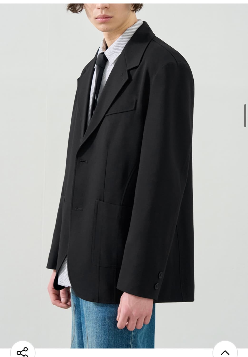 (새상품)(L)드로우핏 오버사이즈 바인딩 울 블레이저 [BLACK] 상품이미지6