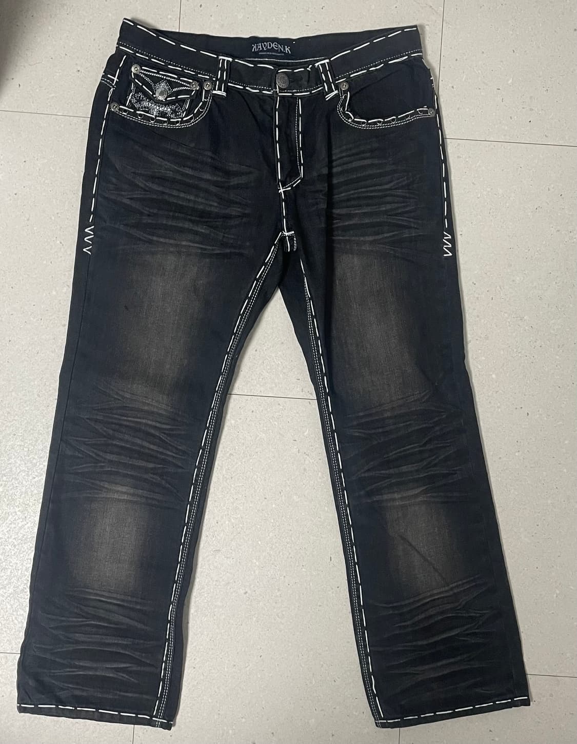 Y2k 빈티지 크로스 자수 스티치 데님 상품이미지2