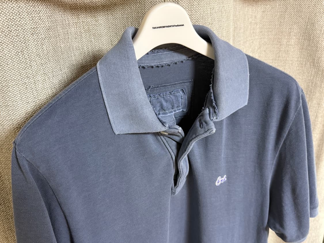 [L] ERL 스크립트 폴로 티셔츠 블루 상품이미지4