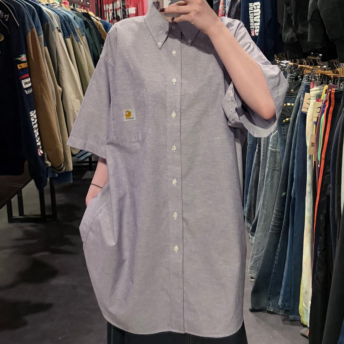 [IM] Carhartt 칼하트 반팔 셔츠 퍼플 상품이미지1