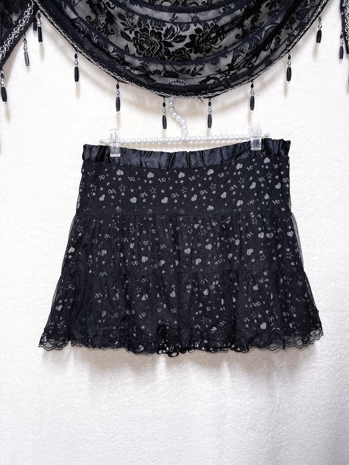 리즈리사돌 고스펑크 키치 갸루 패턴 레이스 튜튜스커트 캉캉치마 핀터 상품이미지4