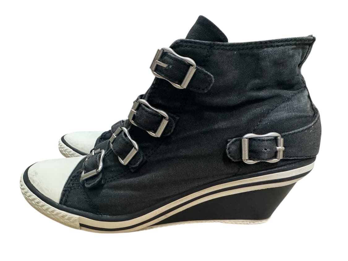 Ash 아쉬 웨지 스니커즈 37 웨지힐 블랙 상품이미지2