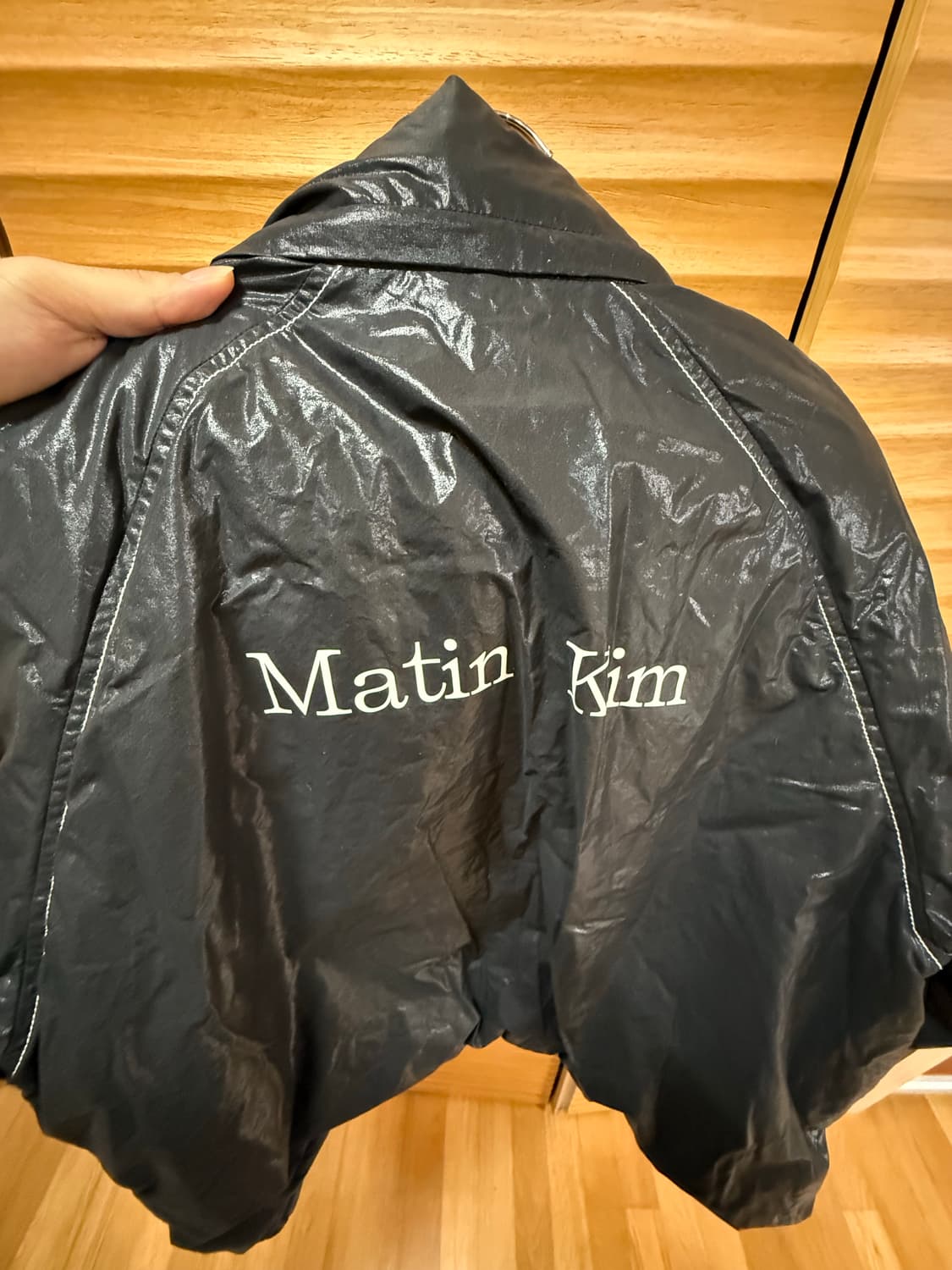 마뗑킴 마뗑 로고 코팅 다운 점퍼 블랙 L 상품이미지7