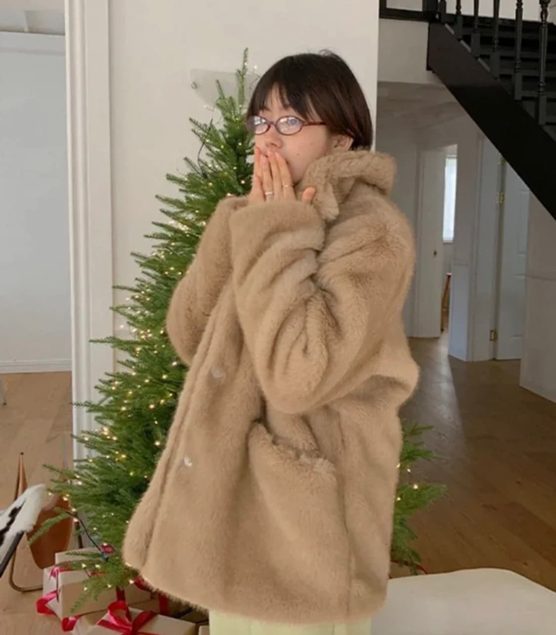 바이소블 러프 쿠키 퍼자켓 진 베이지 (새상품) 상품이미지1