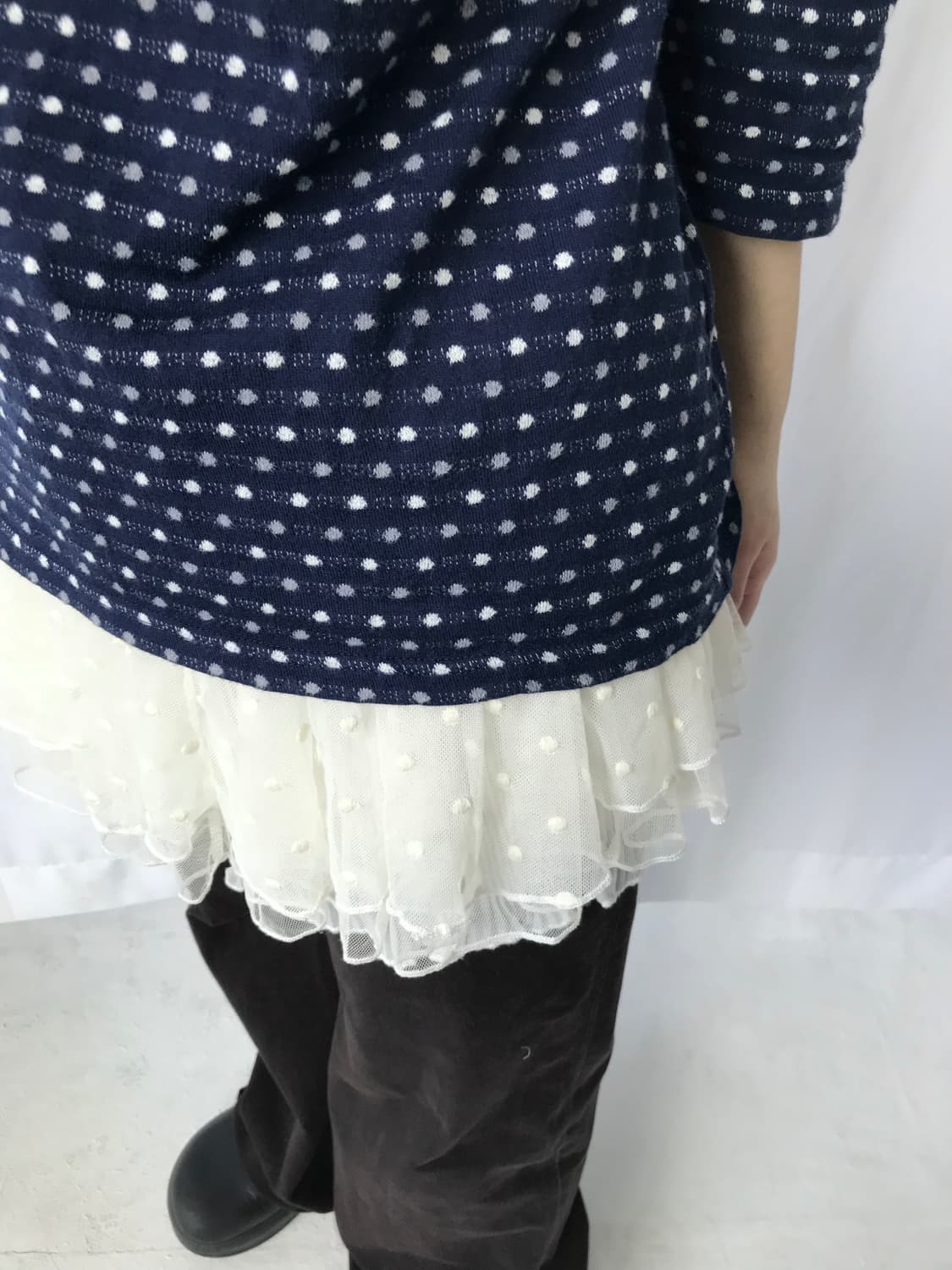 도트 레이스 레이어드 스커트  상품이미지1