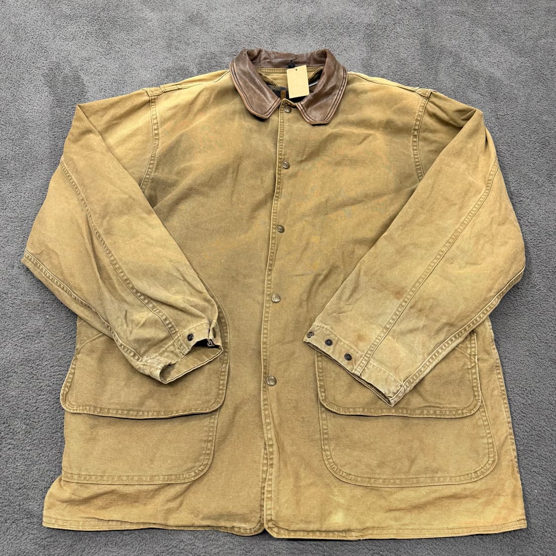 [정품/L] 90'S WOOLRICH USA 가죽카라 헌팅 자켓 c1 상품이미지2