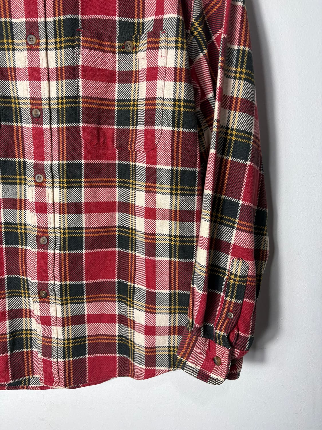 에디바우어 헤비 코튼 레드 체크 셔츠 상품이미지4