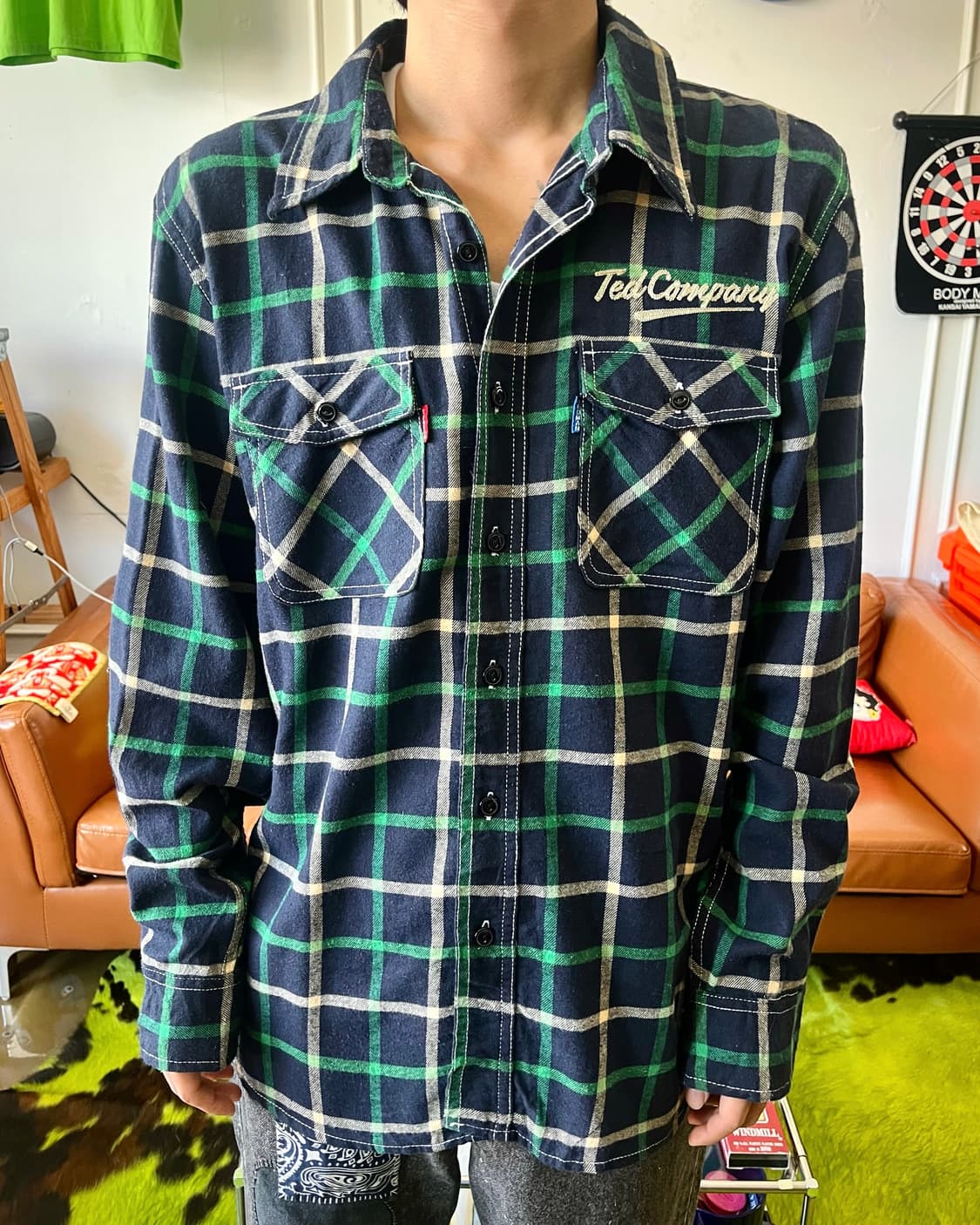 Ted Company Icon Embroidery Check Short 상품이미지2