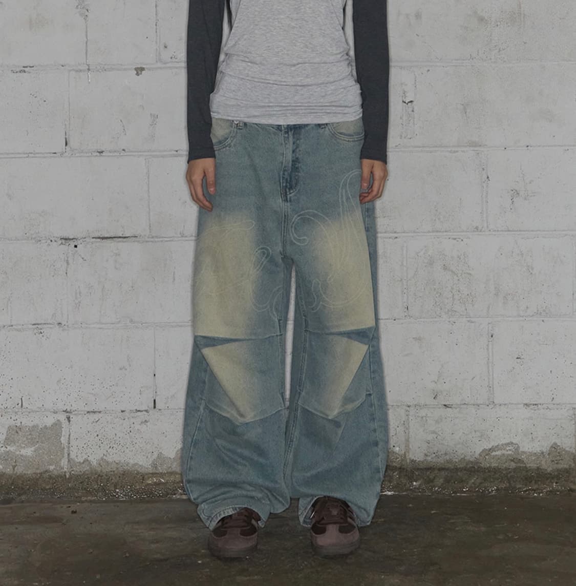 [사은품까지] 엔젤 빈티지 워싱 핀턱팬츠 (BLUE, 2 size) 상품이미지4