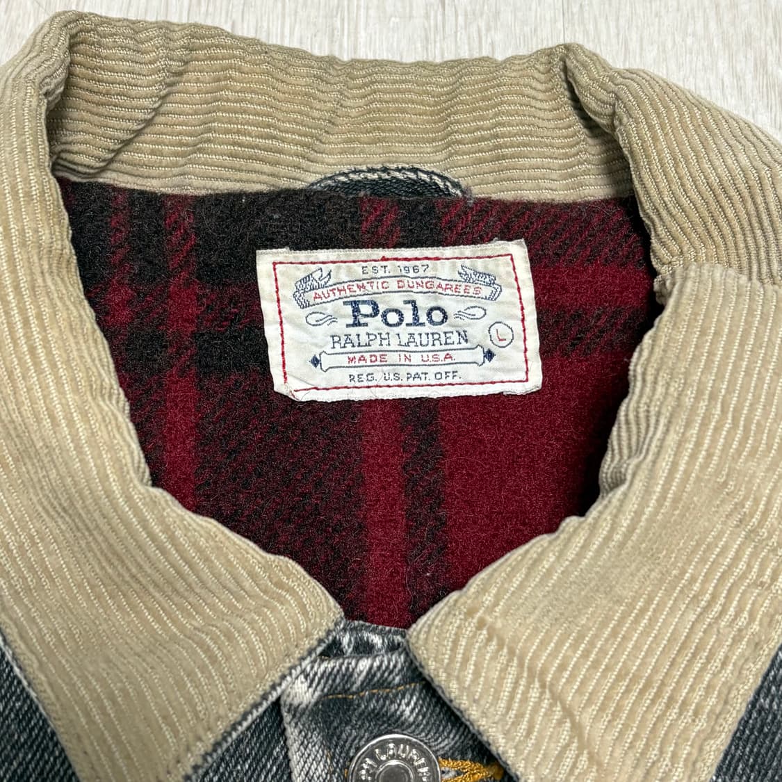 🇺🇸 90s 폴로 덩가리 데님 자켓 블랙 상품이미지7