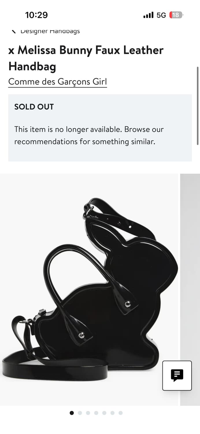 꼼데가르송 걸 멜리사 토끼 가방 블랙 상품이미지3