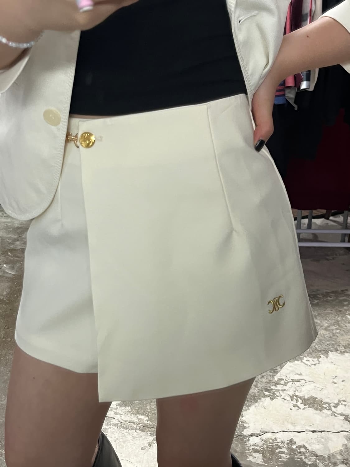 (새상품) CELINE 셀린느 로고 랩 치마 바지 (25inch) 상품이미지2