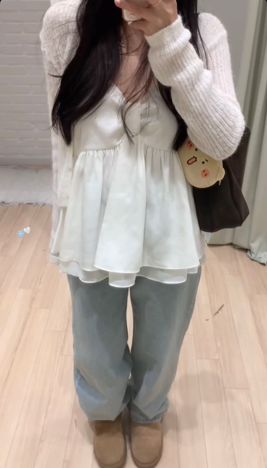 (새상품)누아누아 디어 리본 뷔스티에 상품이미지2