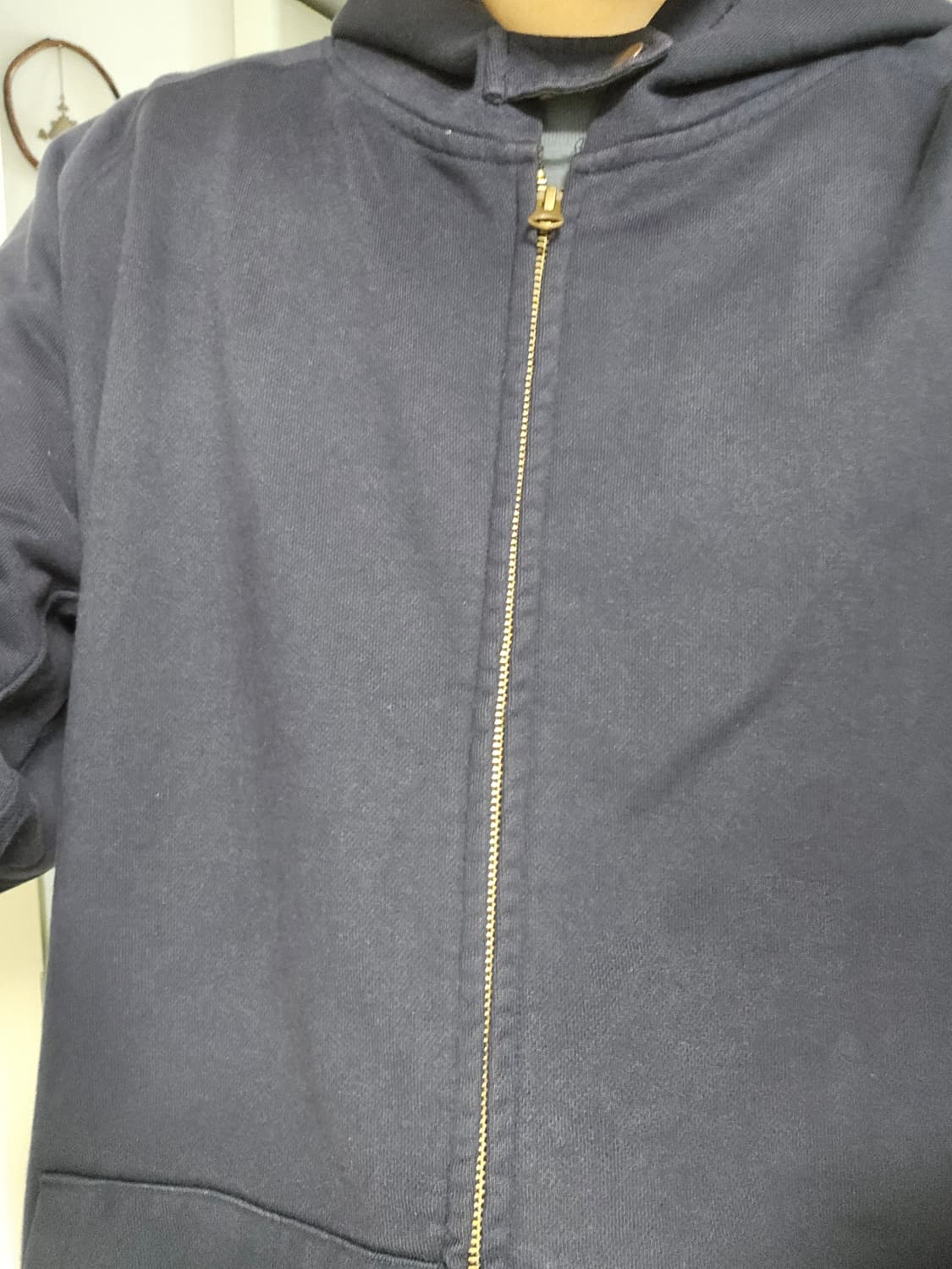 Washed cotton Zip Up parka-Navy  상품이미지3