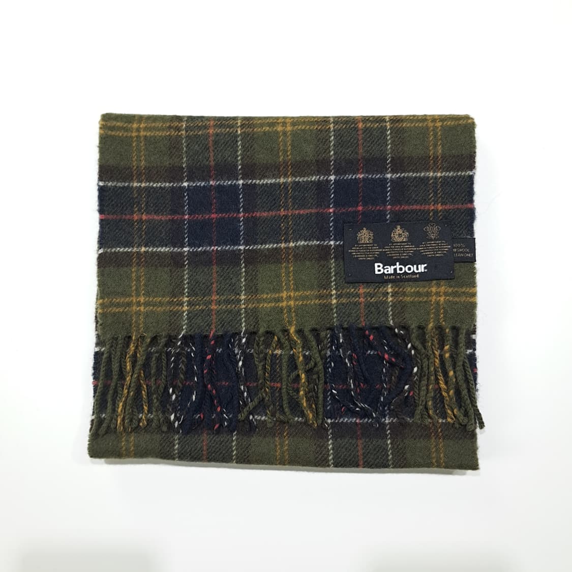 MX338 바버 올리브그린 타탄체크 램스울 목도리 머플러 상품이미지6